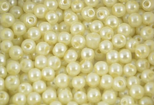 4mm Kristall Glas Rocailles Perlen für Schmuckherstellung und Design Farbauswahl (Creme) von Box Displays