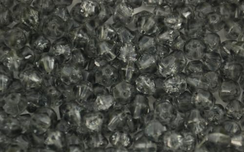 Craquelé-Glasperlen, Doppelkegel, 4 mm, ca. 100 Perlen pro Packung, Farbauswahl (schwarzer Diamant) von Box Displays