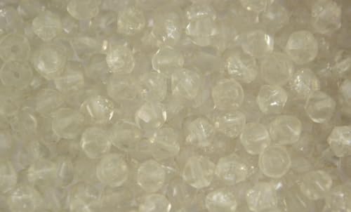 Craquelé-Glasperlen, Doppelkegel, 4 mm, ca. 100 Perlen pro Packung, Farbauswahl (transparent) von Box Displays