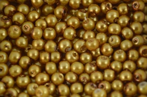 Glasperlen, 4 mm, zur Schmuckherstellung und zum Gestalten mit Farbauswahl (Gold) von Box Displays