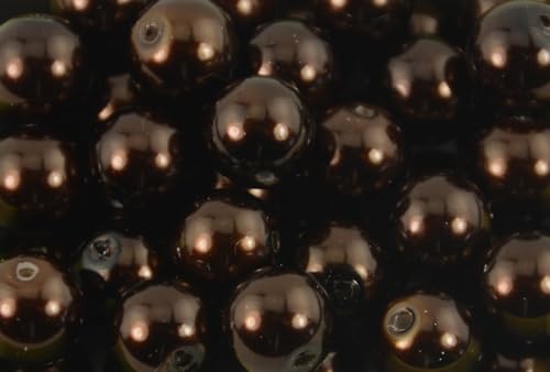 Glasperlen, rund, 10 mm, mehrfarbige Optionen für die Schmuckherstellung (braun) von Box Displays