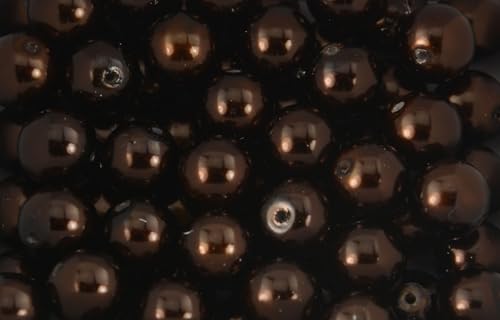 Glasperlen, rund, 12 mm, ca. 35 Perlen pro Packung, mehrere Farben erhältlich (braun) von Box Displays