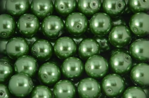 Glasperlen, rund, 12 mm, ca. 35 Perlen pro Packung, mehrere Farben erhältlich (grün) von Box Displays
