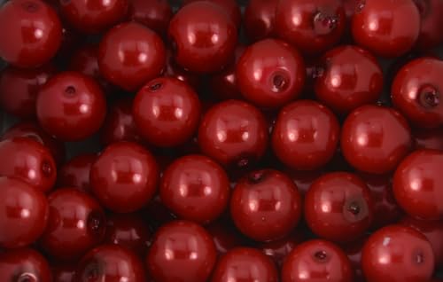 Glasperlen, rund, 12 mm, ca. 35 Perlen pro Packung, mehrere Farben erhältlich (rot) von Box Displays