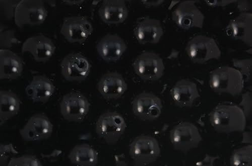 Glasperlen, rund, 12 mm, ca. 35 Perlen pro Packung, mehrere Farben erhältlich (schwarz) von Box Displays
