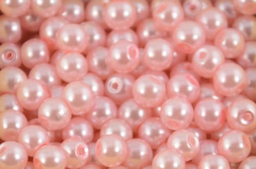 Glasperlen, rund, 6 mm, mit Farbauswahl für Schmuckherstellung und Design, Babyrosa von Box Displays