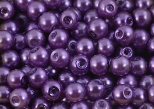 Glasperlen, rund, 6 mm, mit Farbwahl, für Schmuckherstellung und Design, Violett Glasperlen, rund, 6 mm, mit Farbwahl, für Schmuckherstellung und Design, Violett von Box Displays