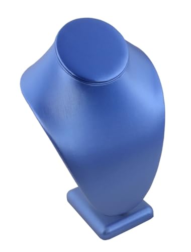 Halskette mit Anhänger aus Kunstleder in Stahlblau mit Auswahl der Größe (Größe – 15,2 cm hoch) von Box Displays