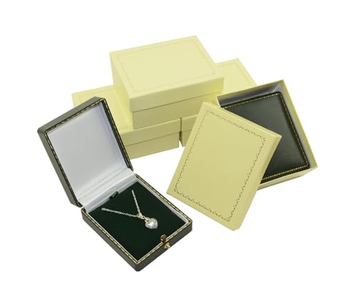 Schmuckkästchen aus Kunstleder, Antik-Grün, für Schmuck, Präsentation, Einzelhandel, Sammlung, Ringanhänger, Ohrringe, Halskette, Armband (6 Stück, Anhänger-Box) von Box Displays