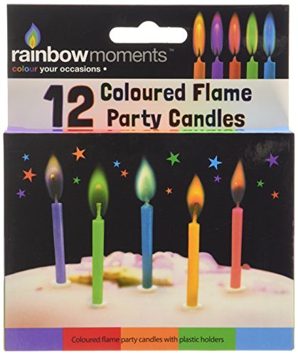 Boxer Gifts Kerzen für Geburtstagstorte mit farbiger Flamme, 12 Stück von Boxer Gifts