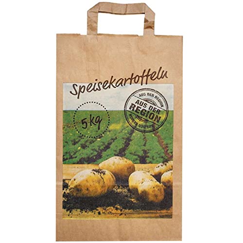 500 Kartoffeltüten - braune Kraft Papiertüten mit Kartoffelmotiv bis 5 kg extra stark in 90 g/m2-500 Stück von Boxolutions