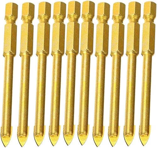 Boxonly 10 Stück 5 mm Wolfram-Fliesenbohrer-Set, Hartmetall-Bohrer, Glaskeramik, flacher Speerkopf-Bohrer Boxonly 10 Stück 5 mm Wolfram-Fliesenbohrer-Set, Hartmetall-Bohrer, Glaskeramik, flacher Speerkopf-Bohrer von Boxonly