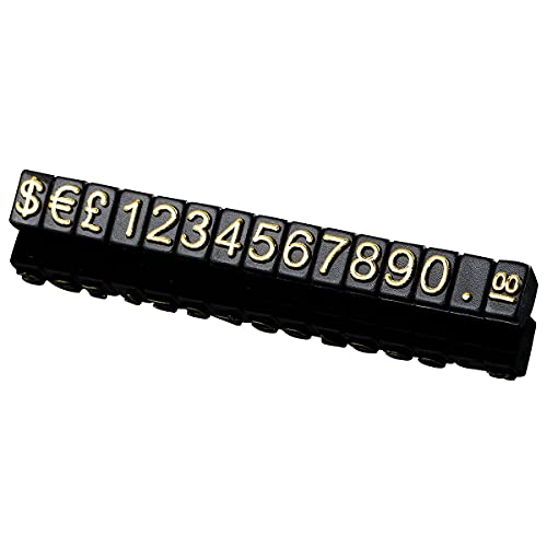 Boxonly 10 Stück digitale Preisschilder, Metall, Preisschilder, Preisschilder, arabische Zahlen, Preisanzeige, 3 x 5 mm, schwarze Basis, goldfarbenes Wort Boxonly 10 Stück digitale Preisschilder, Metall, Preisschilder, Preisschilder, arabische Zahlen, Preisanzeige, 3 x 5 mm, schwarze Basis, goldfarbenes Wort von Boxonly