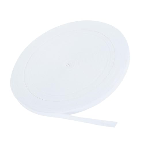 Boxonly Baumwoll-Twill-Klebeband, 0,9 cm, 45,7 m, Baumwollband, Schrägband, Fischgrätenmuster, Gurtband zum Nähen, Geschenkverpacken, Basteln, DIY, Milchweiß von Boxonly