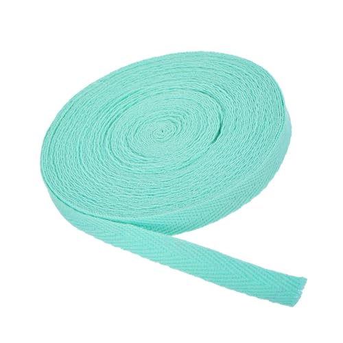 Boxonly Baumwoll-Twill-Klebeband, 0,9 cm, 9,1 m, Baumwollband, Schrägband, Fischgrätenmuster, Gurtband zum Nähen, Geschenkverpacken, Basteln, DIY, Azurblau von Boxonly