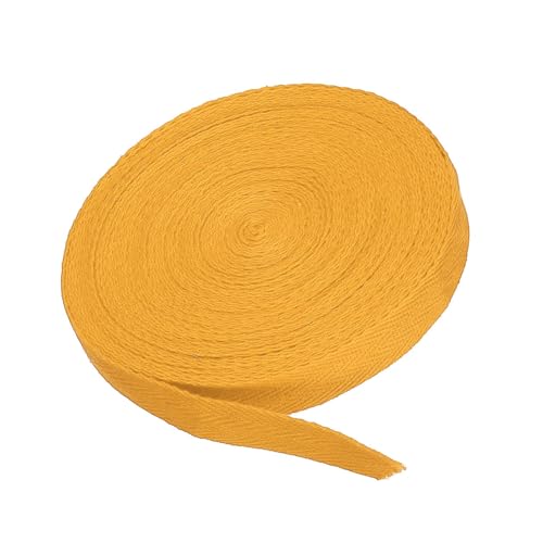 Boxonly Baumwoll-Twill-Klebeband, 1,6 cm, 9,1 m, Baumwollband, Schrägband, Fischgrätenmuster, Gurtband zum Nähen, Geschenkverpacken, Basteln, DIY, Gold von Boxonly