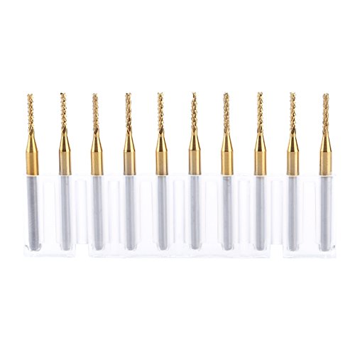 Bohrer, Industrie Pcb Kesme Ucu 10 Stücke 1,5 Mm Schneidkante Schaftfräser Cnc Pcb Gravur Bit Wolframbeschichtung 1/8 "Schaft Cnc 3018 Bits5 Mm Pcb Schnitzen Hartmetall Hss von Boxwizard