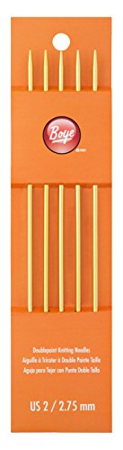Boye 3236307002M Stricknadel-Set, Aluminium, Doppelspitze, US-Größe 2, 17,8 cm L, 5 Stück Boye 3236307002M Stricknadel-Set, Aluminium, Doppelspitze, US-Größe 2, 17,8 cm L, 5 Stück von Boye