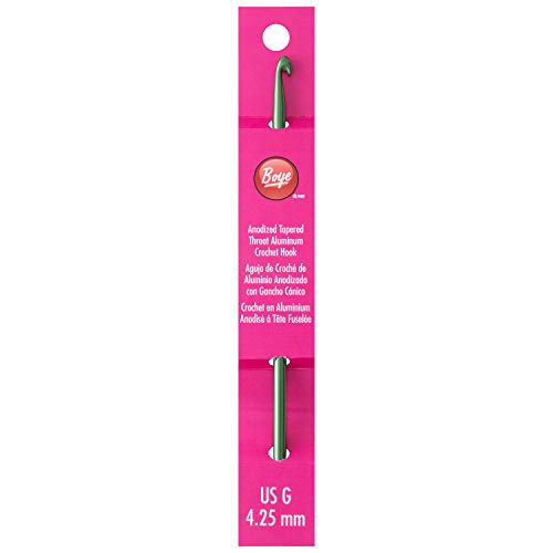 Boye 332621800GM Aluminium-Häkelnadel, Rose, Size G, 4.25 mm, 6'' Boye 332621800GM Aluminium-Häkelnadel, Rose, Size G, 4.25 mm, 6'' von Boye