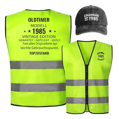 40/60/70 Geburtstag für Männer und Frauen, Neuheit Geburtstag Geschenke für Männer Geburtstag Weste Baseballkappe, 40/60/70 Lustige Geschenk Geburtstag für Geburtstagsfeier (1985--40 Jahre Alt) von Boyigog