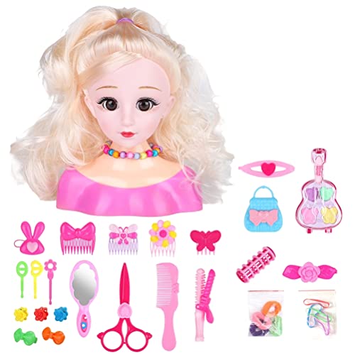 Bozaap 25Pcs Friseur Make-up Puppen Kinder, Haarstyling Modell Puppenkopf Styling Spielset Spielzeug Haarschmuck Spielset Mädchen Kinder Bozaap 25Pcs Friseur Make-up Puppen Kinder, Haarstyling Modell Puppenkopf Styling Spielset Spielzeug Haarschmuck Spielset Mädchen Kinder von Bozaap