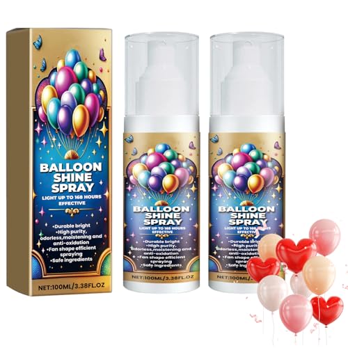 Balloons Shiny Spray Ballon-Glanzspray, Glanz-Finish-Spray 2 Stück 100 ml Hochglanz-Spray für Latexballons, Schnell Trocknend und Langanhaltend, Perfekt für Partys, Hochzeiten und Events Balloons Shiny Spray Ballon-Glanzspray, Glanz-Finish-Spray 2 Stück 100 ml Hochglanz-Spray für Latexballons, Schnell Trocknend und Langanhaltend, Perfekt für Partys, Hochzeiten und Events von Bploar