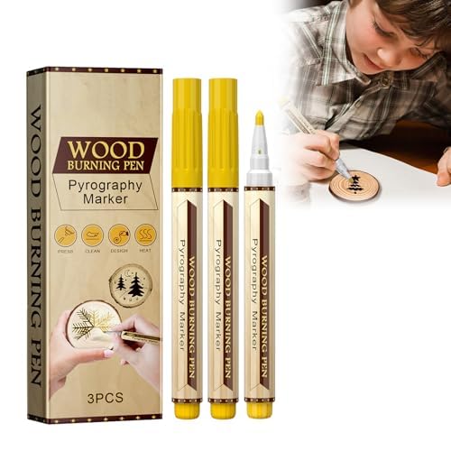 Bploar Wood Burning Pen Holzbrennstift-Sets, Marker zum Brennen von Holz, 3 Stücke Holzbrandstifte zum DIY Holzmalerei, präzise und einfach zu bedienen, Geeignet für Anfänger und Profis Bploar Wood Burning Pen Holzbrennstift-Sets, Marker zum Brennen von Holz, 3 Stücke Holzbrandstifte zum DIY Holzmalerei, präzise und einfach zu bedienen, Geeignet für Anfänger und Profis von Bploar