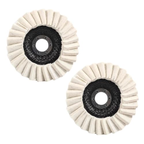 2 Pieces Wool Felt Flap Polishing Disc, Polishing Wheel for Angle Grinder, Angle Grinder Buffing Wheel, Wool Felt Flap Discs (125mm) von Bpoeee