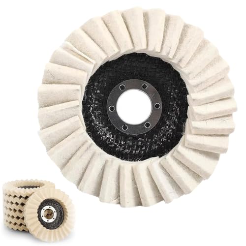 Wool Felt Flap Discs Polishing Wheel, Wheel Polish for Angle Grinder, Aluminum Polishing Wheel, 115mm/125mm Felt Flap Disc Abrasives for Metal, Marble Stone (115mm) von Bpoeee