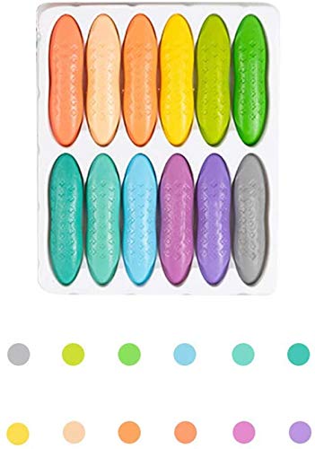 Bprtcra Kleinkinder Wachsmalstifte, 12/24 Farben Erdnussstifte Kleinkind Waschbar Sicher Handflächengriff Buntstifte Schule Kunst & Handwerk Helle Farbe Tread (Type C) von Bprtcra