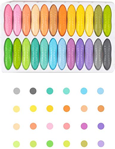 Bprtcra Kleinkinder Wachsmalstifte, 12/24 Farben Erdnussstifte Kleinkind Waschbar Sicher Handflächengriff Buntstifte Schule Kunst & Handwerk Helle Farbe Tread (Type D) von Bprtcra