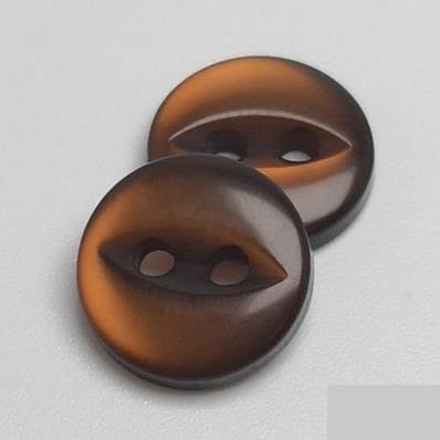 100pcs 9mm/10mm/11mm/12mm/15mm/18mm Polyester Knopf Nette Fisheye Schnalle Nähen Knopf Zubehör Harz Shirt Button for DIY (Color : Coffee no edge, Size : 15mm) von BrOjaq
