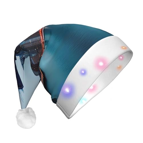 BrUgui Festliche LED-Weihnachtsmütze – langlebige Farben, drei Blinkmodi, perfektes Urlaubszubehör! Chicago von BrUgui