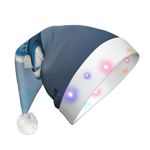 BrUgui Festliche LED-Weihnachtsmütze – langlebige Farben, drei Blinkmodi, perfektes Urlaubszubehör! Flugzeuge von BrUgui