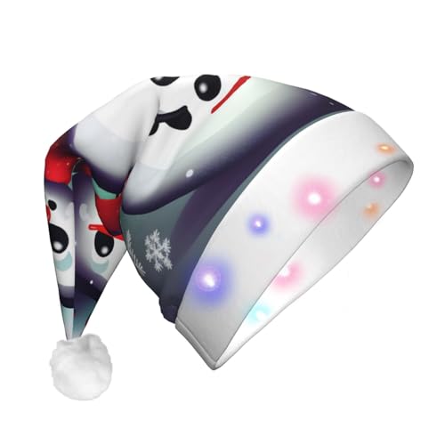 BrUgui Festliche LED-Weihnachtsmütze – langlebige Farben, drei Blinkmodi, perfektes Urlaubszubehör! Frohe Weihnachten Schneemann von BrUgui
