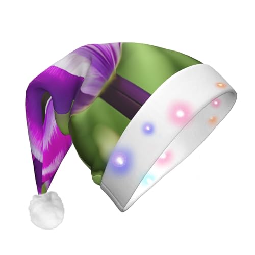 BrUgui Festliche LED-Weihnachtsmütze – langlebige Farben, drei Blinkmodi, perfektes Urlaubszubehör! Lila Tulpe von BrUgui