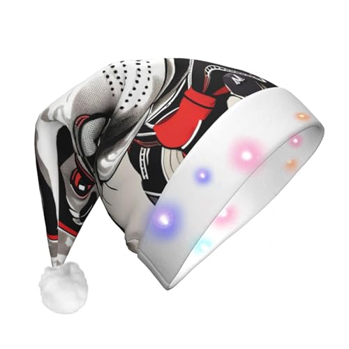 BrUgui Festliche LED-Weihnachtsmütze – langlebige Farben, drei Blinkmodi, perfektes Urlaubszubehör! Niedlicher Tier-Bauernhofhund 1 von BrUgui