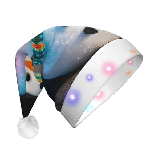 BrUgui Festliche LED-Weihnachtsmütze – langlebige Farben, drei Blinkmodi, perfektes Urlaubszubehör! Strand-Schneemann von BrUgui