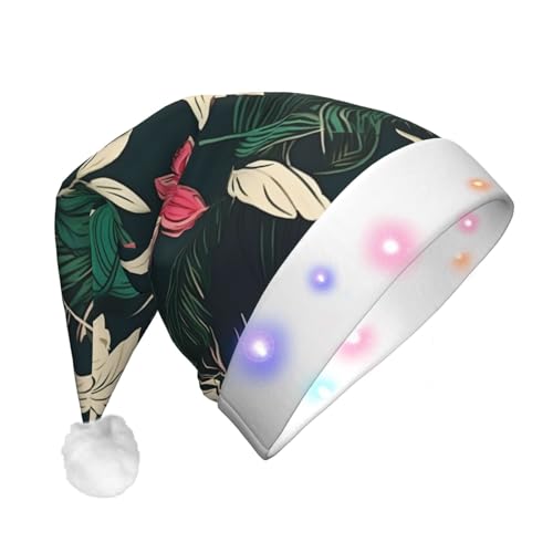 BrUgui Festliche LED-Weihnachtsmütze – langlebige Farben, drei Blinkmodi, perfektes Urlaubszubehör. Blumenblatt von BrUgui