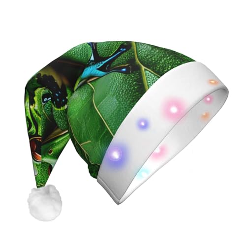 BrUgui Festliche LED-Weihnachtsmütze – langlebige Farben, drei Blinkmodi, perfektes Urlaubszubehör. Gelbe Blätter, Huhn von BrUgui