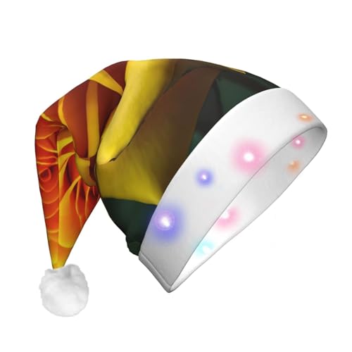 BrUgui Festliche LED-Weihnachtsmütze – langlebige Farben, drei blinkende Modi, perfektes Urlaubsaccessoire! Gelbe Rose Bild von BrUgui