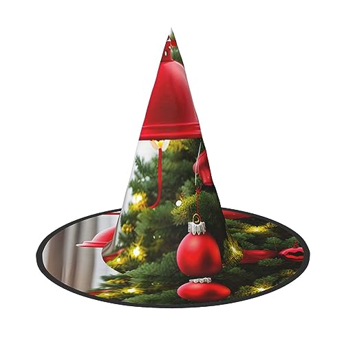 BrUgui Halloween-Hut Hexenhut für Männer und Frauen, Halloween-Partykappe, Halloween-Party-Zubehör, Weihnachtsbaum, rot von BrUgui