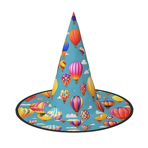 BrUgui Halloween-Hut Hexenhut für Männer und Frauen, Halloween-Partykappe, Halloween-Party-Zubehör, bunte Luftballons von BrUgui