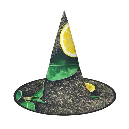 BrUgui Halloween-Hut Hexenhut für Männer und Frauen, Halloween-Partykappe, Halloween-Party-Zubehör, gelbe Zitrone von BrUgui