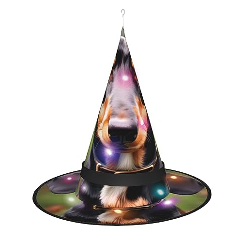 BrUgui LED-Hexenhut – Festlicher Partyhut mit farbigen Lichtern und Halloween, einzigartiges, faltbares Design von BrUgui