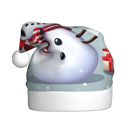 Christmas Happy Snowman Weihnachtsmütze, Winter Schnee Beanie für Xmas Party, Ideale Weihnachts- & Neujahrsgeschenke, Festliche Feiertagsmütze für Erwachsene von BrUgui