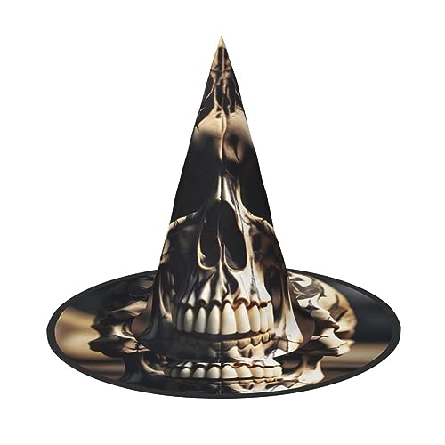 Halloween-Hut Hexenhut für Männer und Frauen, Halloween-Partykappe, Halloween-Party-Zubehör, Totenkranz, Rockroll-Skelettknochen von BrUgui