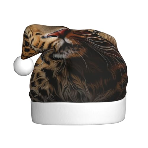 Weihnachtsmütze mit Leopardenmuster, Winter-Schnee-Beanie für Weihnachtsfeier, ideale Weihnachts- und Neujahrsgeschenke, festliche Urlaubsmütze für Erwachsene von BrUgui