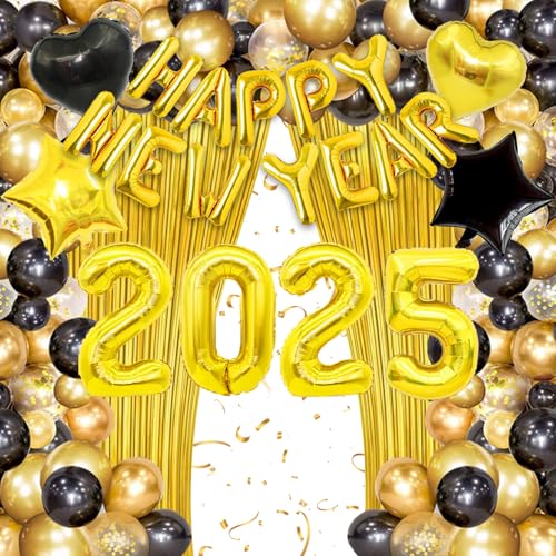 BraMccer Silvester Deko 2025 Dekoration Set,Neujahr Silvesterdeko,Mega Folienballon,Konfetti Luftballons,Happy New Year Girlande,Neujahrsdeko,Silvesterpartydeko BraMccer Silvester Deko 2025 Dekoration Set,Neujahr Silvesterdeko,Mega Folienballon,Konfetti Luftballons,Happy New Year Girlande,Neujahrsdeko,Silvesterpartydeko von BraMccer