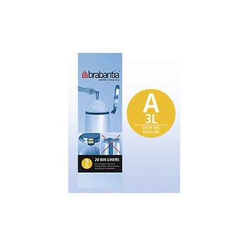 Brabantia Müllbeutel Smartfix, 3 Liter, 20 Beutel) 311727, 6 Stück von Brabantia